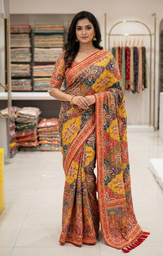 Rajwadi Patola saree