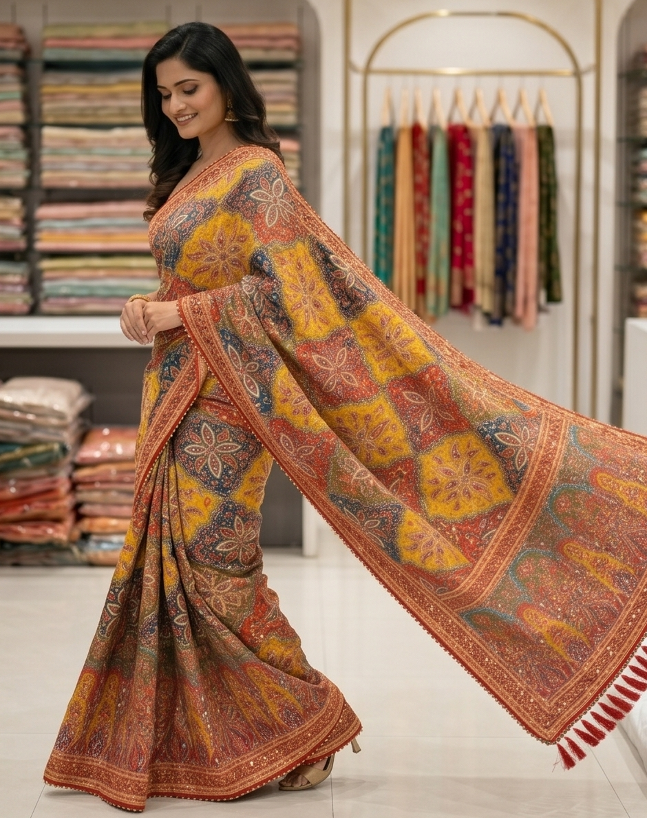 Rajwadi Patola saree